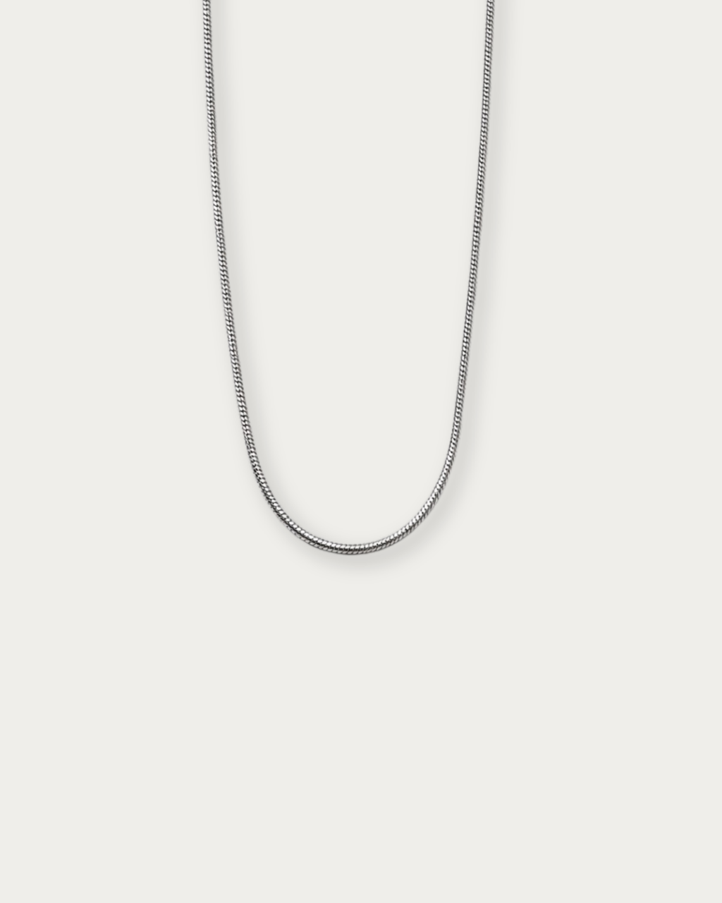 MNML Minimalist Macro Snake Chain Necklace in stainless steel silver — front view, snake chain necklace Malaysia
