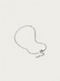 MNML Minimalist Paperclip Chain Bracelet in titanium silver — front view, paperclip bracelet Malaysia
