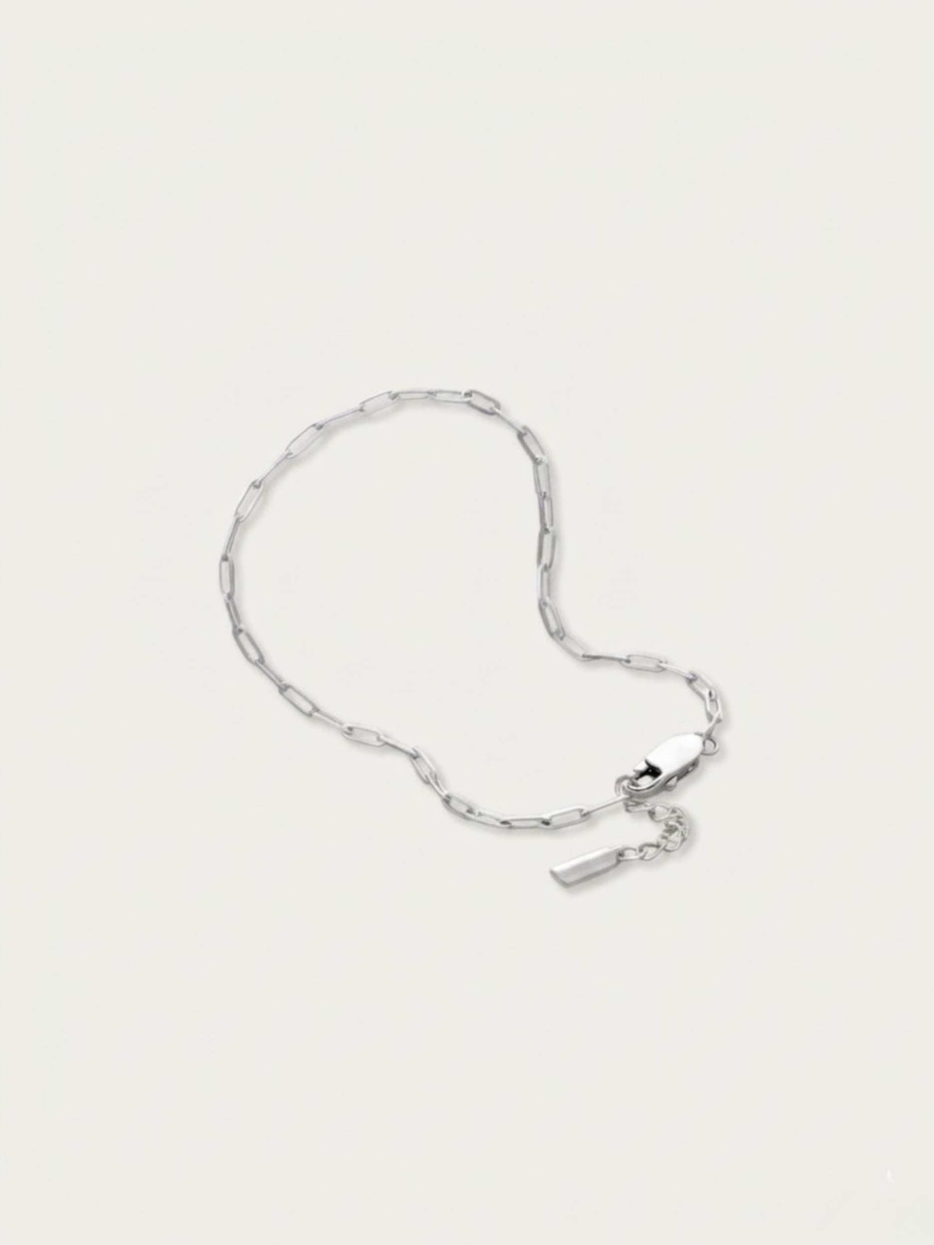 MNML Minimalist Paperclip Chain Bracelet in titanium silver — front view, paperclip bracelet Malaysia