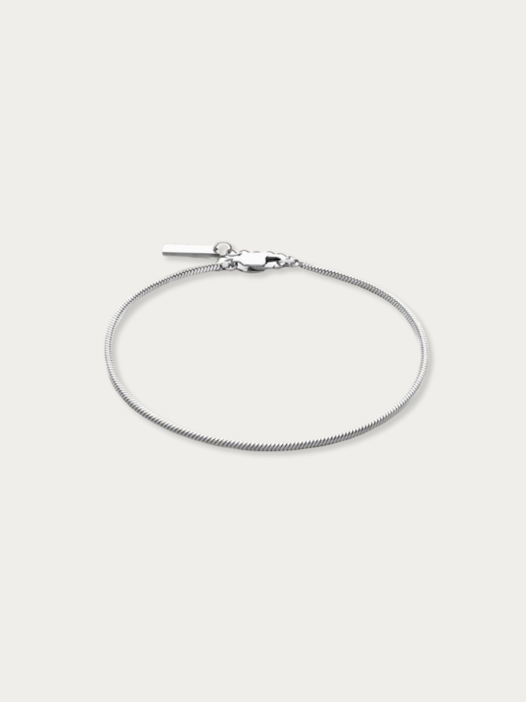 MNML Minimalist Snake Chain Bracelet in titanium silver — front view, snake chain bracelet Malaysia