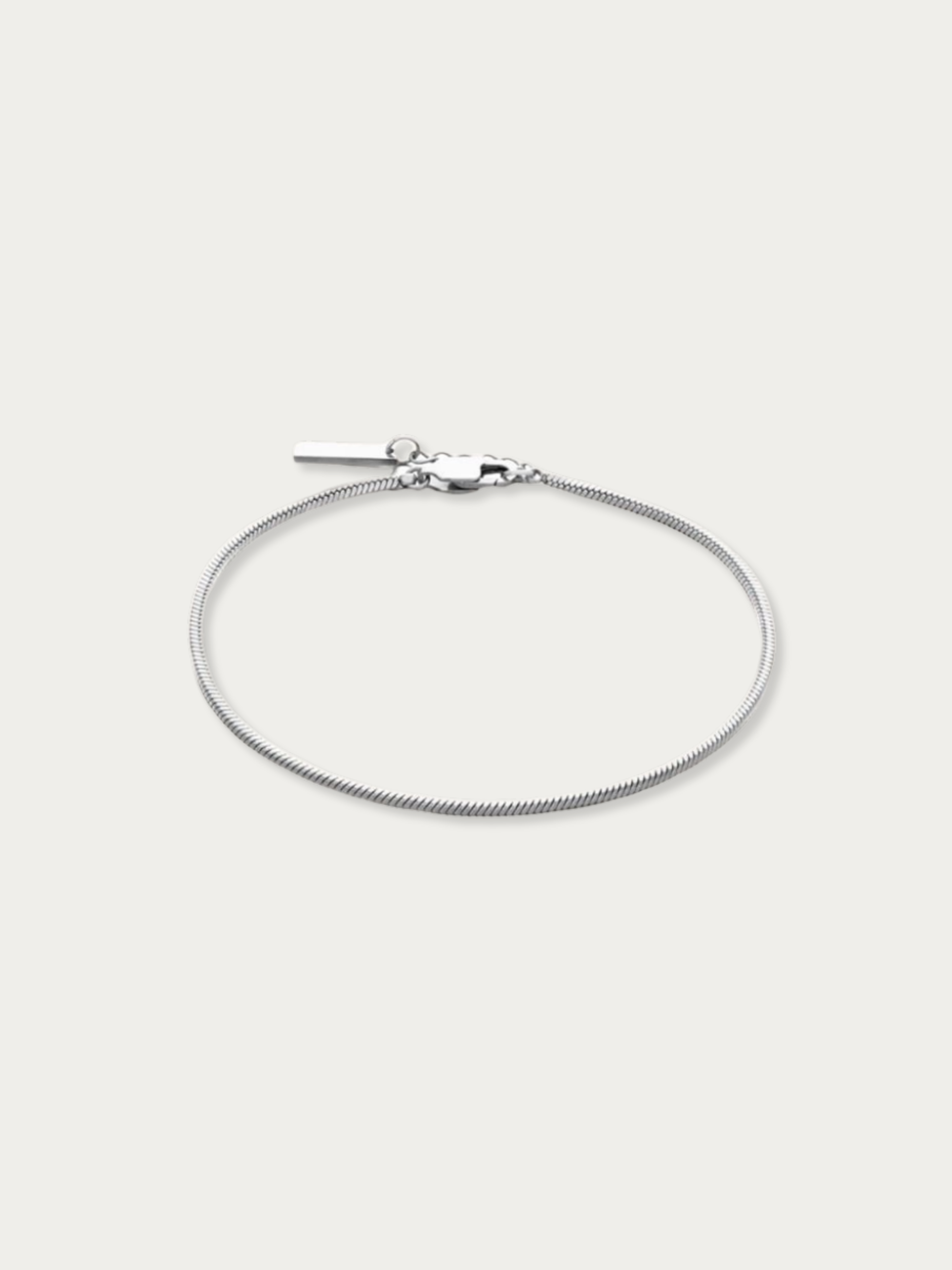 MNML Minimalist Snake Chain Bracelet in titanium silver — front view, snake chain bracelet Malaysia