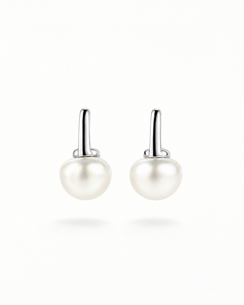Miyu Minimalist Freshwater Pearl Drop Stud Earrings in 925 sterling silver 