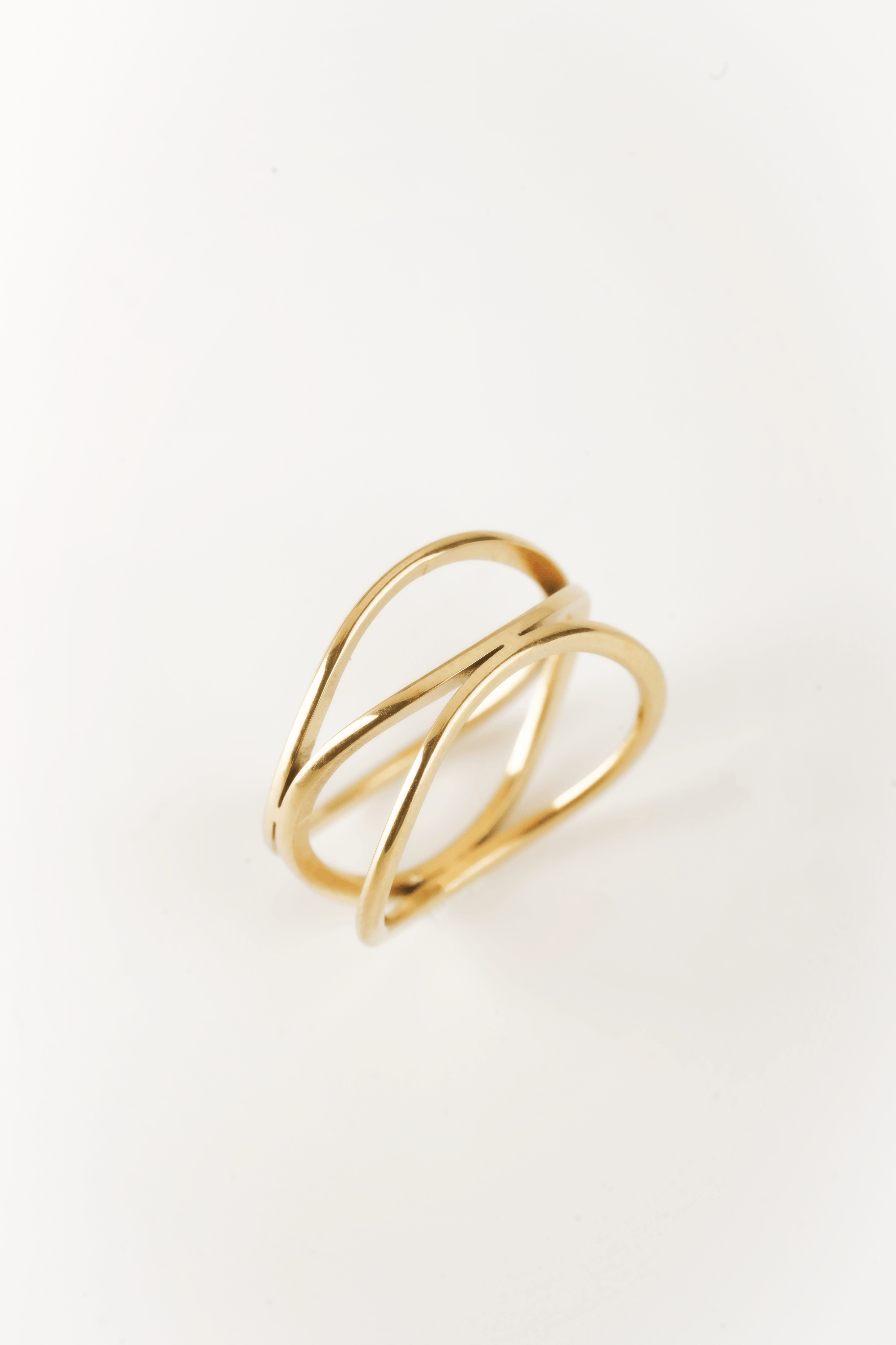 MNML Motion Loop Ring in titanium gold — gold intertwined loop ring Malaysia