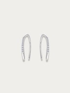 MNML Nara Moissanite Arc Earrings pair flat lay — 0.08ct D VVS1 moissanite arc 925 silver