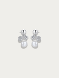 MNML Noelle Pearl Stud Earrings in 925 silver — front view, pearl drop stud earrings Malaysia