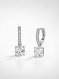 Close-up of the pavé bar and round 5A cubic zirconia drop on the Nora Grace earring