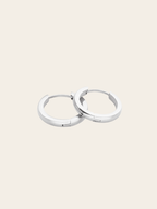 MNML Oliva Essential Huggie Hoop Earrings in rhodium-plated titanium — minimalist hoop earrings Malaysia