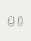 MNML Rainnie Oval Ear Hoops in stainless steel silver — front view, oval hoop earrings Malaysia