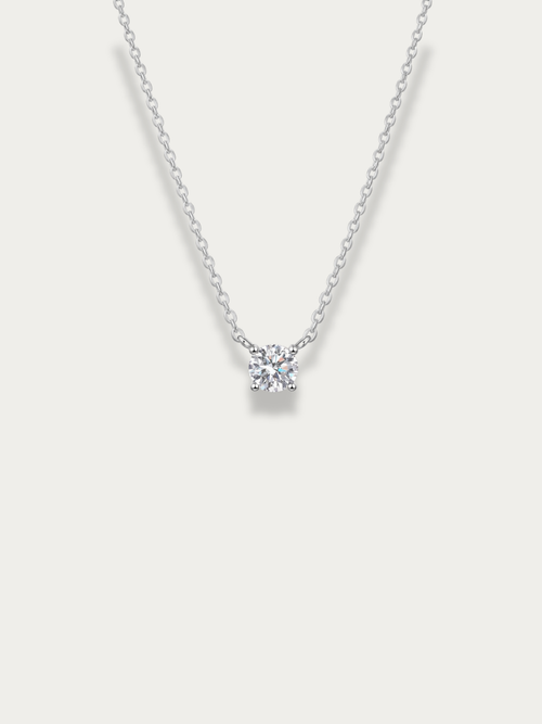 Ray Solitaire Moissanite Necklace with D Color VVS1 stone 
