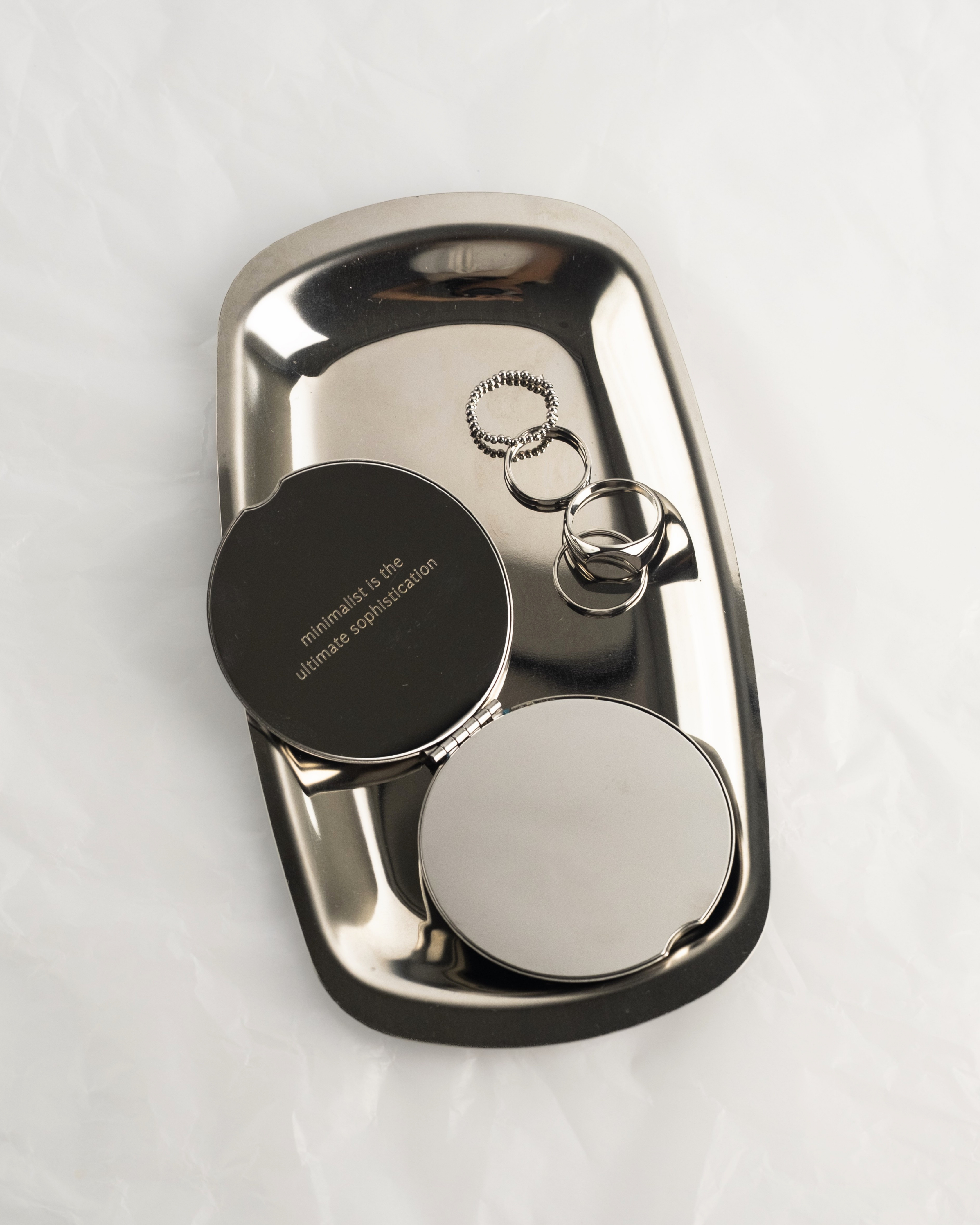 MNML Reflection Pocket Mirror laid flat
