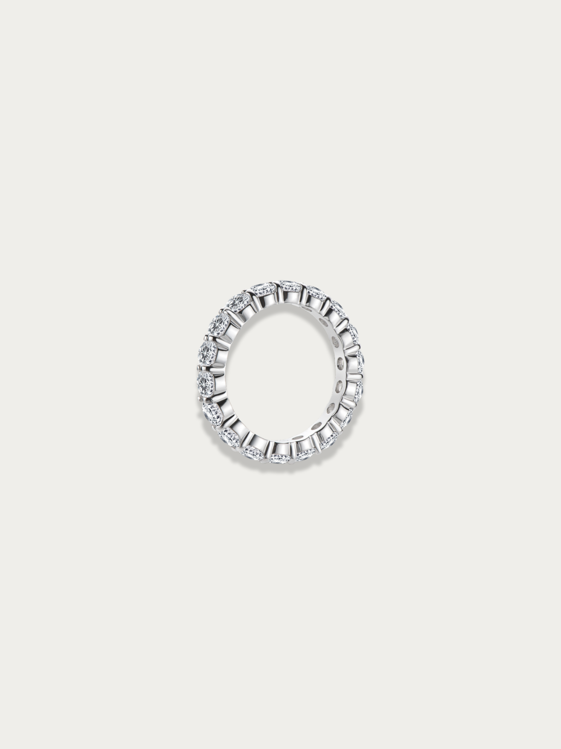 Rhea Full Circle Eternity Band Ring laid flat