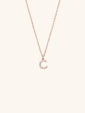 MNML SIERRA Sparkling Moon Necklace in rose gold — rose gold moon necklace Malaysia
