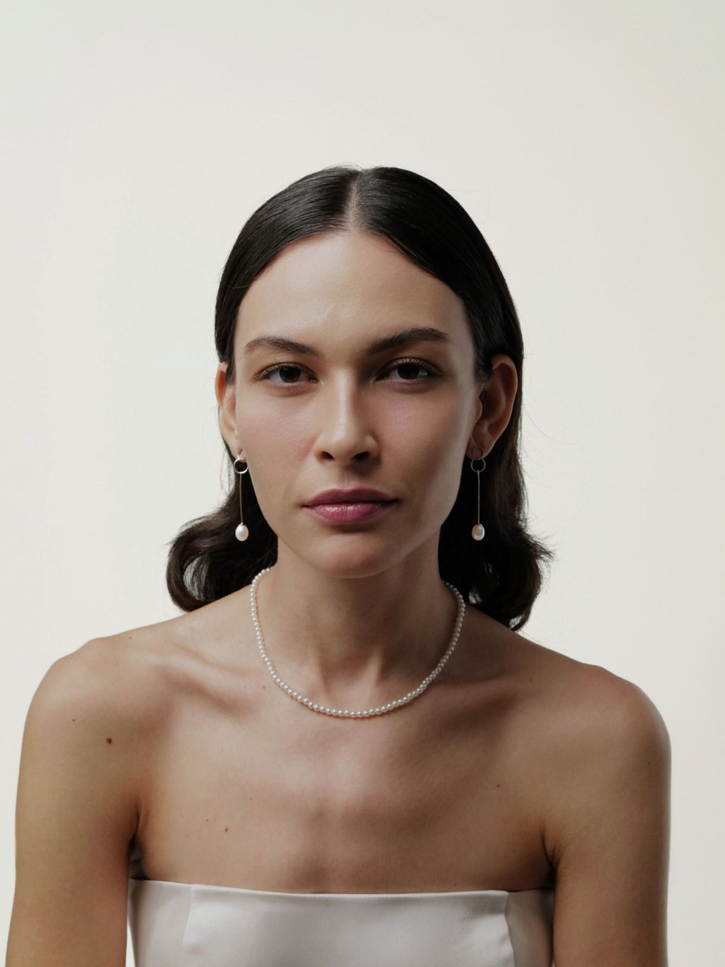Sophie Classic Strand Pearl Necklace worn solo