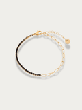 MNML Spark Link Bracelet in 18K PVD titanium in black — front view, CZ tennis bracelet Malaysia