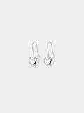 Tender Hearts Hook Earrings with plump high-polish hearts in white gold plated 925 sterling silver, front view