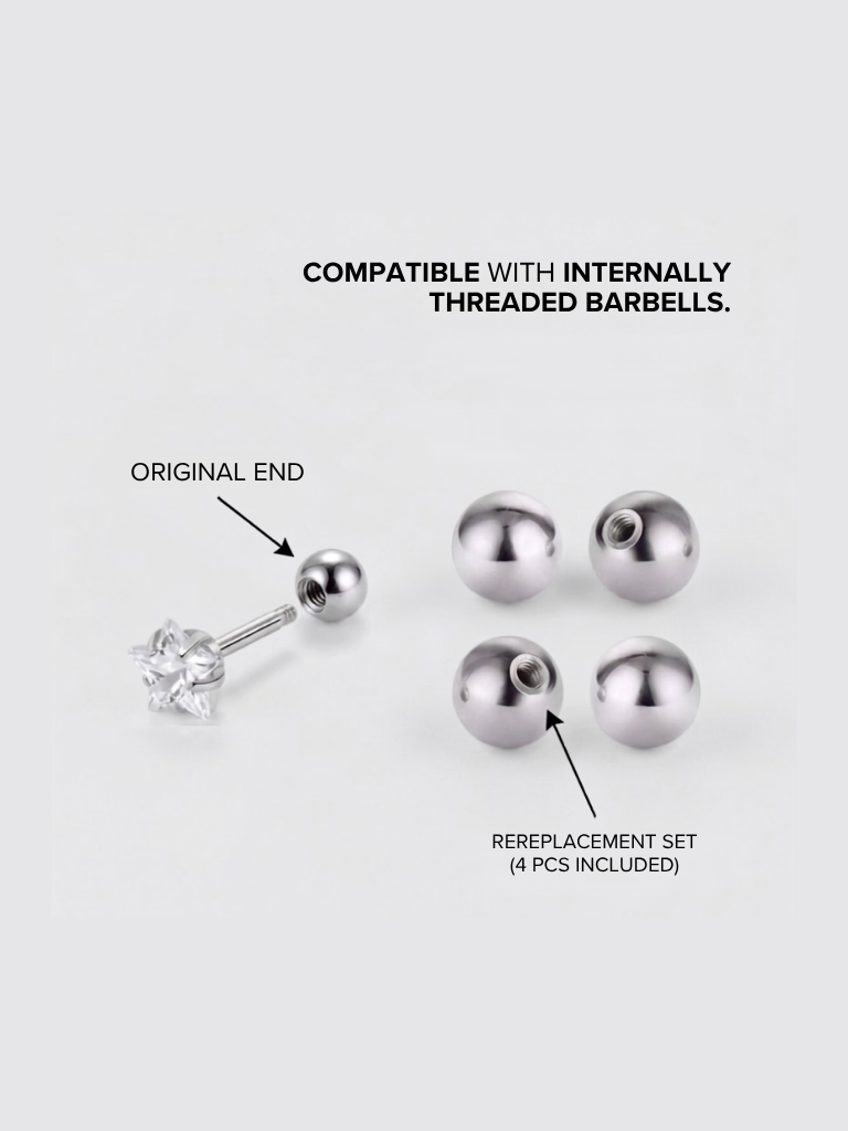 Titanium replacement ball attached to a barbell