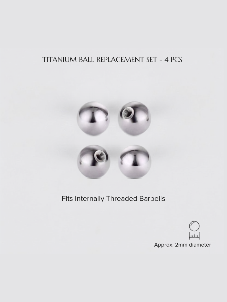 Close-up of thread detail on titanium replacement ball