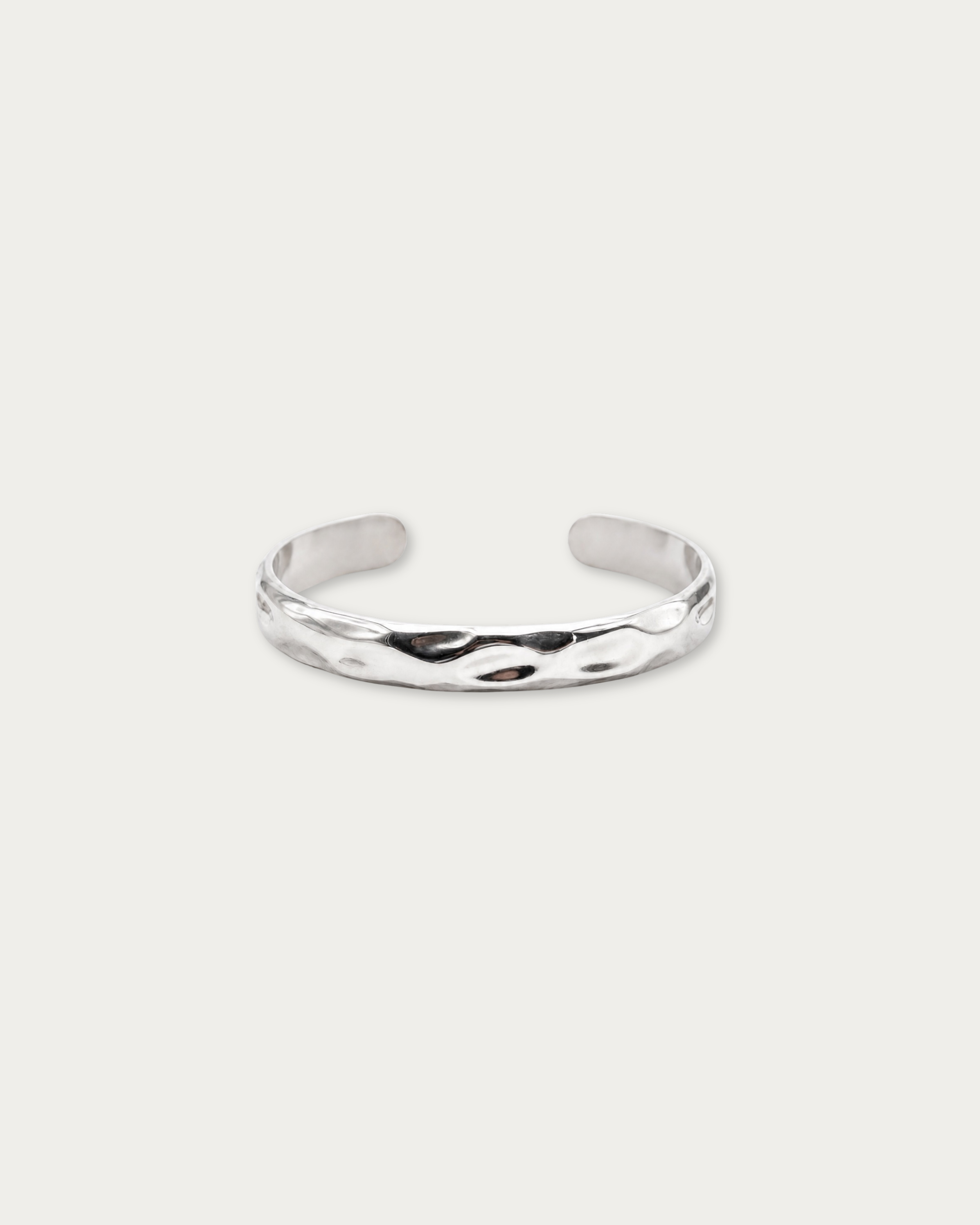 Open cuff profile of MNML Troy Sculpted Utility Bangle — adjustable C-form stainless steel