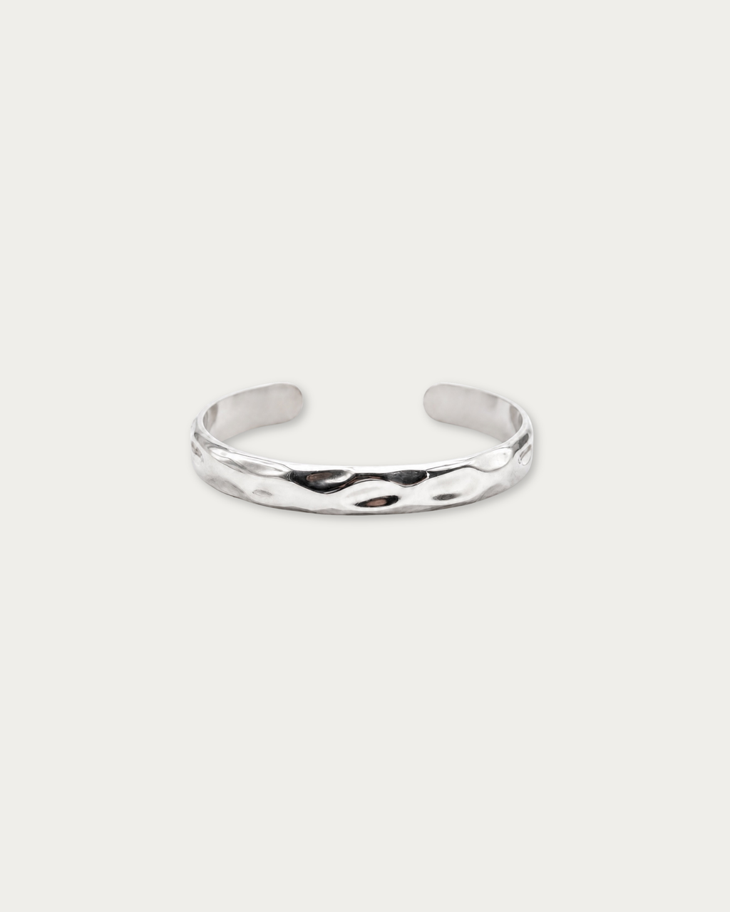 Open cuff profile of MNML Troy Sculpted Utility Bangle — adjustable C-form stainless steel