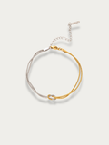 MNML Unity Bi-Color Double Knotted Snake Chain Bracelet — front view, gold silver bracelet Malaysia