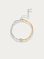 MNML Unity Bi-Color Double Knotted Snake Chain Bracelet — front view, gold silver bracelet Malaysia