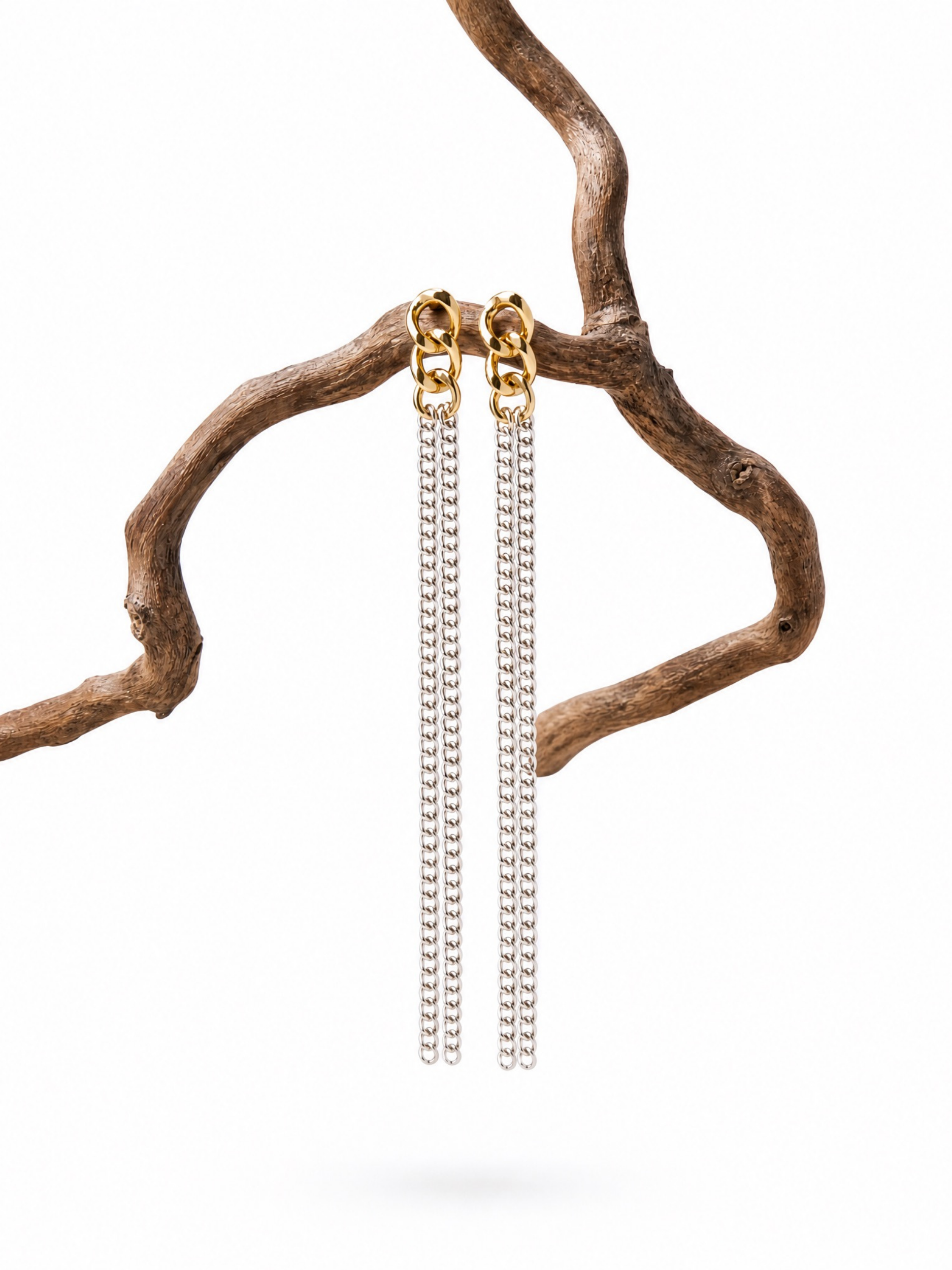 MNML Vanta Fringe Chain Ring in stainless steel silver — front view, fringe chain ring Malaysia