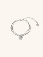 MNML x Zee Avi Hibiscus Layered Bracelet silver dual-layer stainless steel