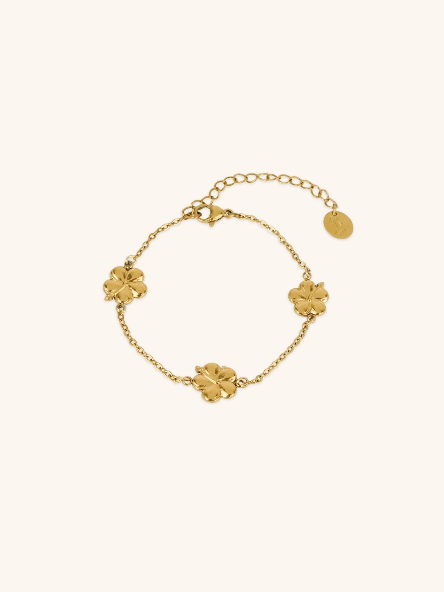 MNML x Zee Avi Trio Hibiscus Bracelet gold stainless steel