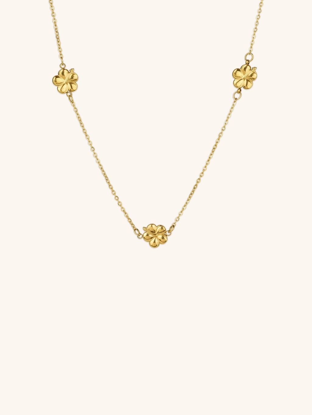 MNML x Zee Avi Trio Hibiscus Long Necklace gold stainless steel