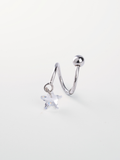 Star CZ pendant close-up on MNML Ziggy Star Spiral Barbell Earring — 5.22mm star cut CZ drop