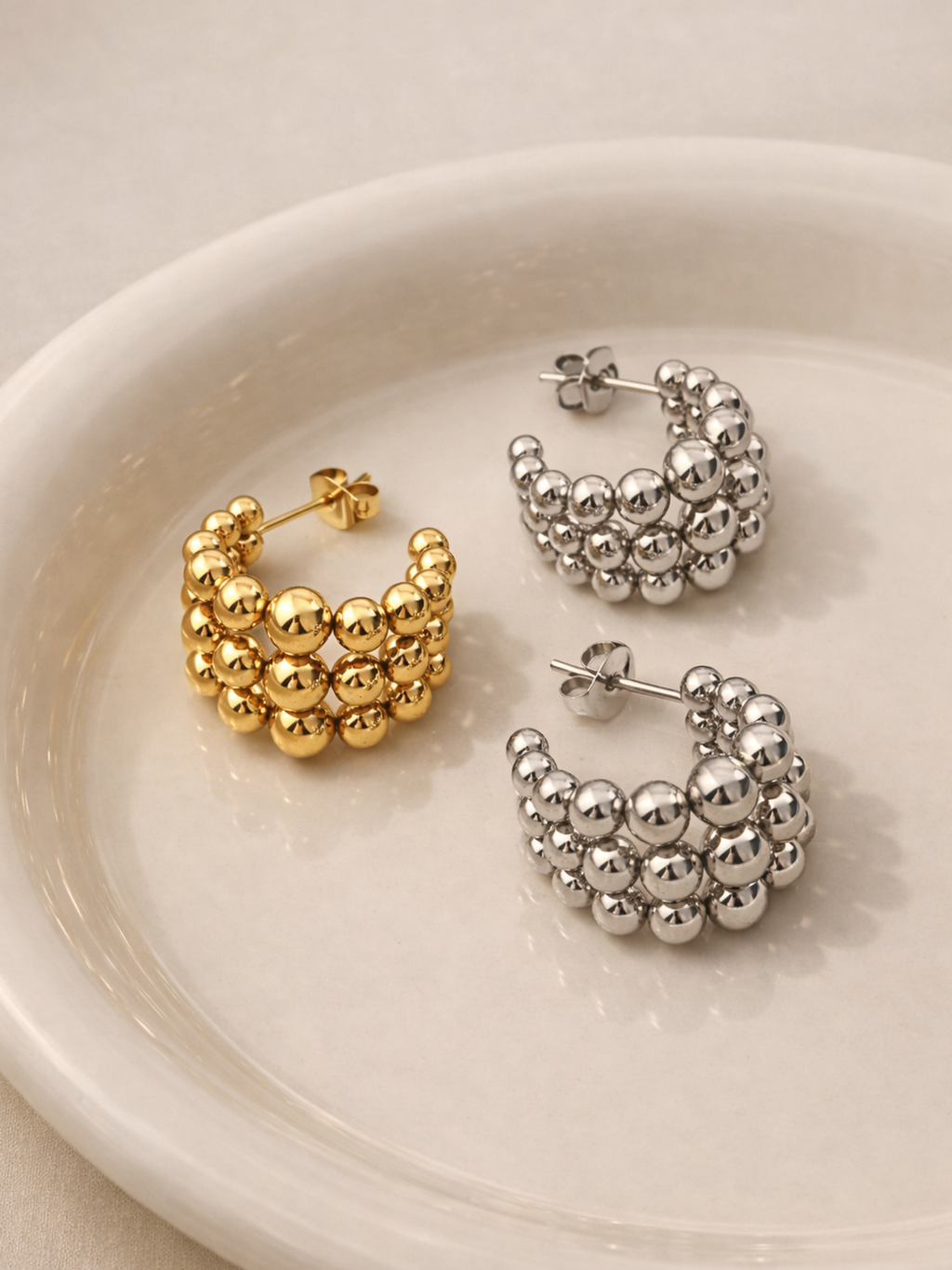 modern dome bead earrings