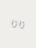Momentum Hoop Earrings in polished silver titanium