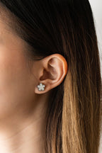 Mother of Pearl Clover Floral Stud Earrings - Minimalist Lab