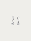 Muse Diamond Core Earrings in silver titanium with cubic zirconia drop