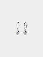 Muse Diamond Core Earrings in silver titanium with cubic zirconia drop