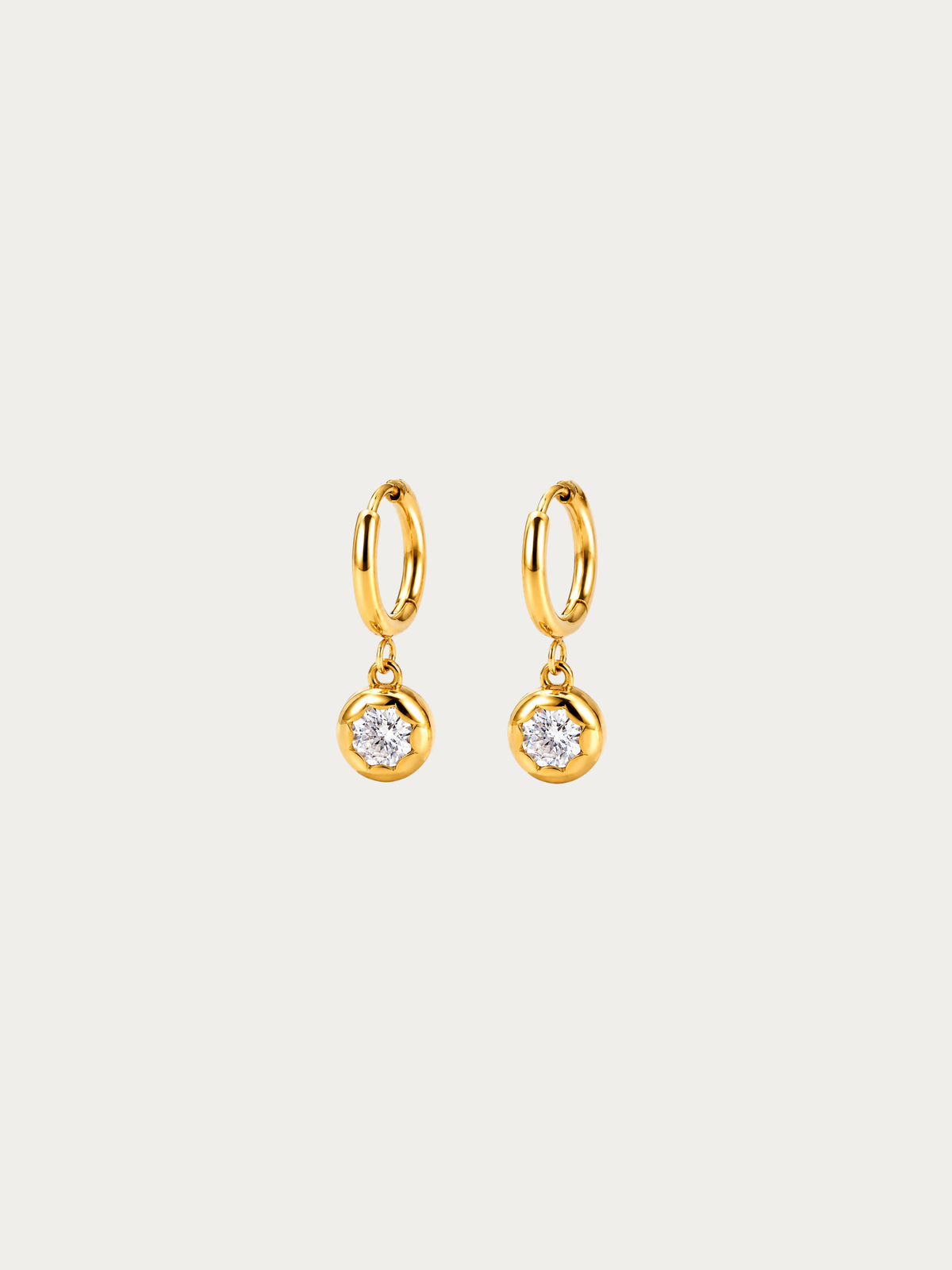 Muse Diamond Core Earrings in gold titanium with cubic zirconia drop