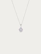 Muse Diamond Core Necklace in silver titanium with bezel-set cubic zirconia