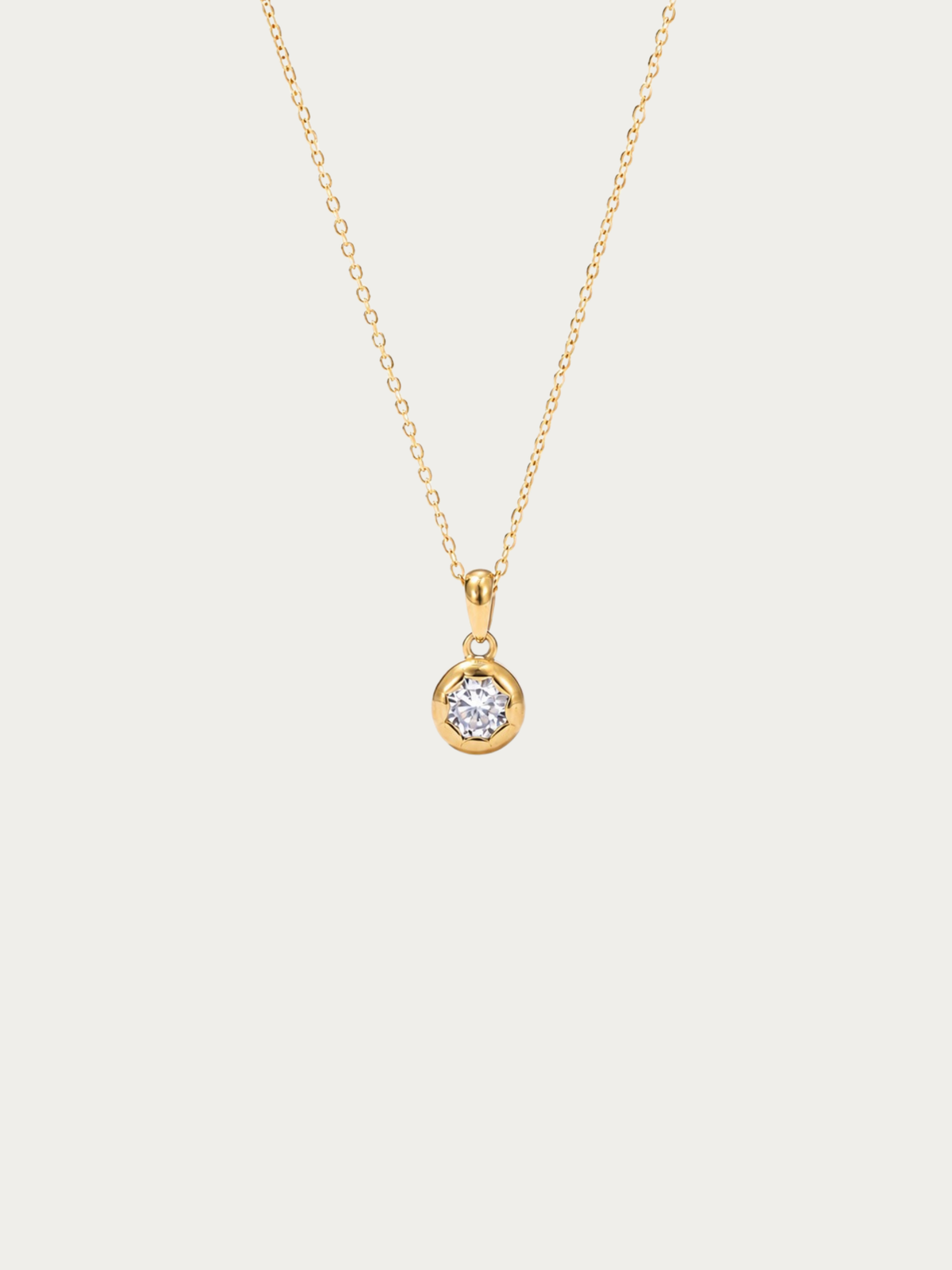 Muse Diamond Core Necklace in gold titanium with bezel-set cubic zirconia
