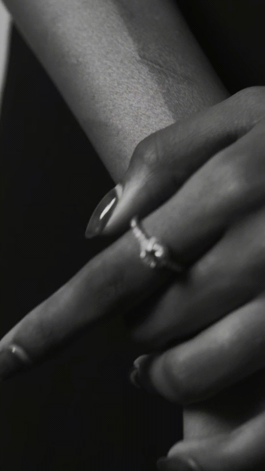 Close-up of NOELLE Solitaire Diamond Ring halo setting
