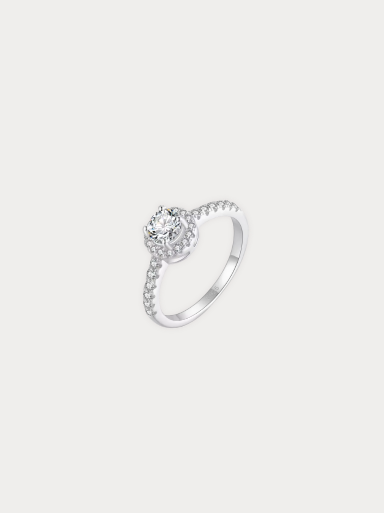 Profile view of NOELLE Solitaire Diamond Ring