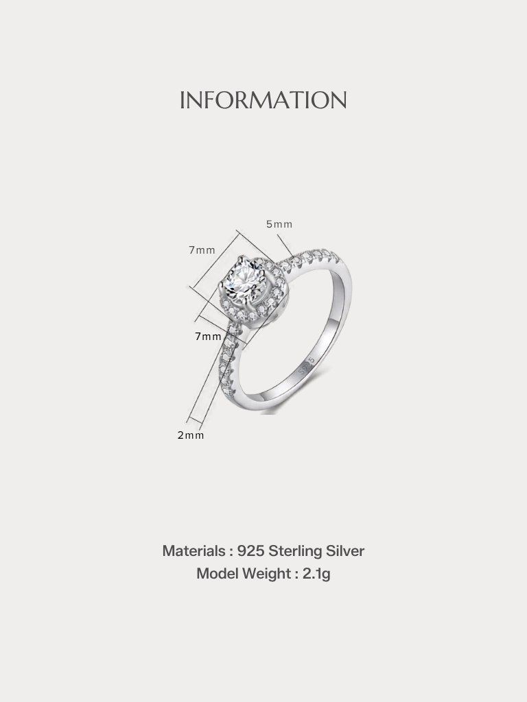NOELLE Solitaire Diamond Ring size and material specifications