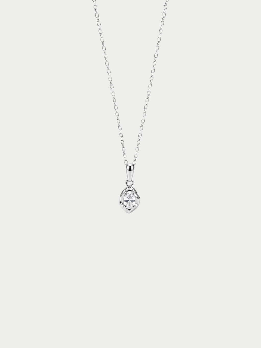 Nora Organic Pendant Necklace in silver titanium