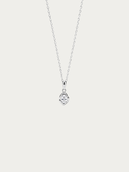 Nora Organic Pendant Necklace in silver titanium