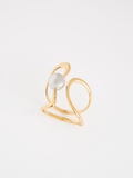 MNML Orb Twist Open Ring in gold stainless steel — front view, open twist ring Malaysia
