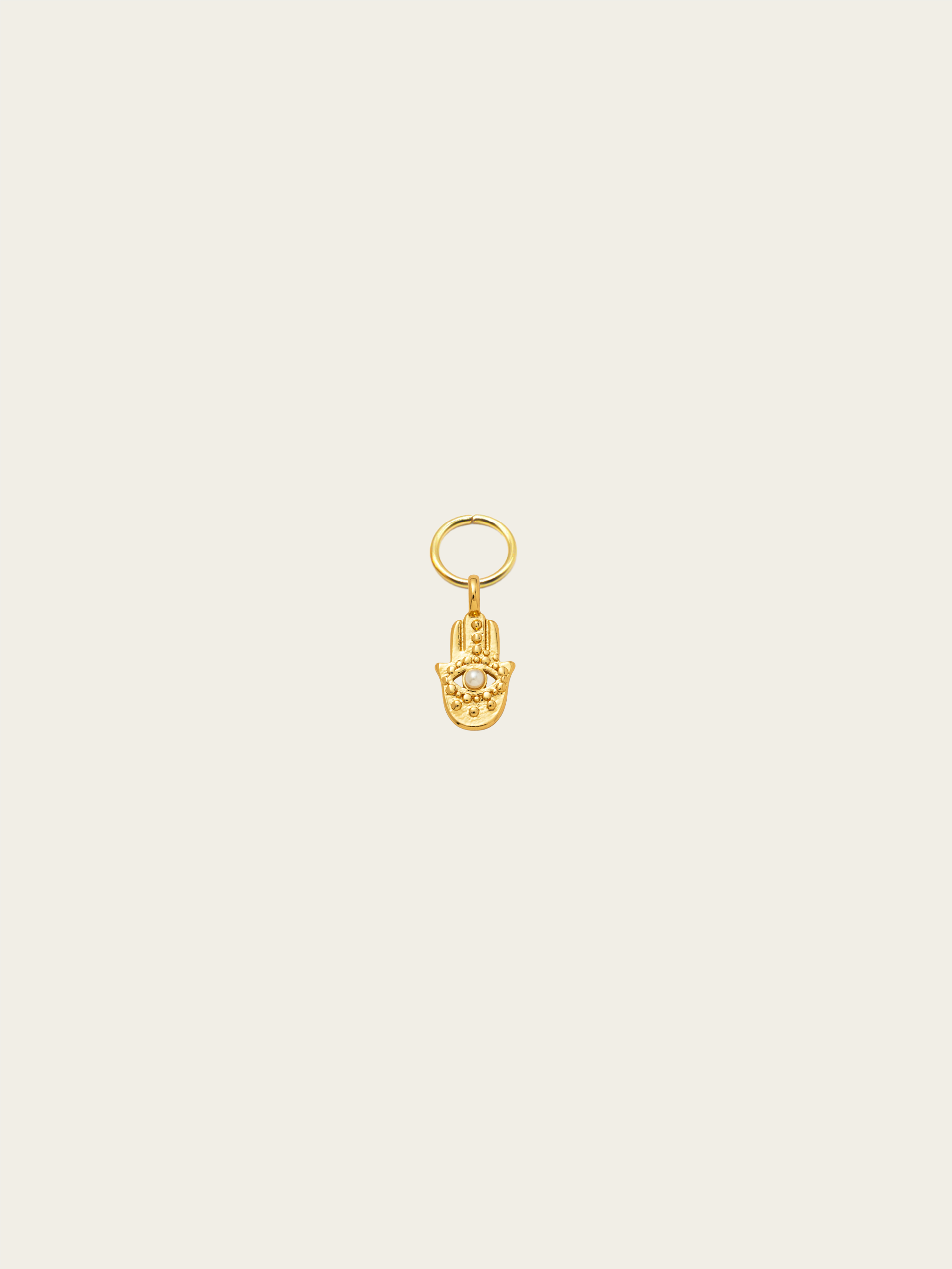 Pearl Hamsa hand charm 18K gold plated stainless steel