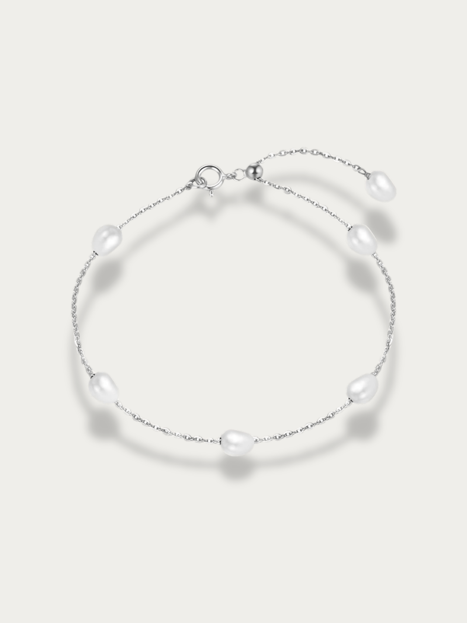 pearly cable chain sterling silver bracelet