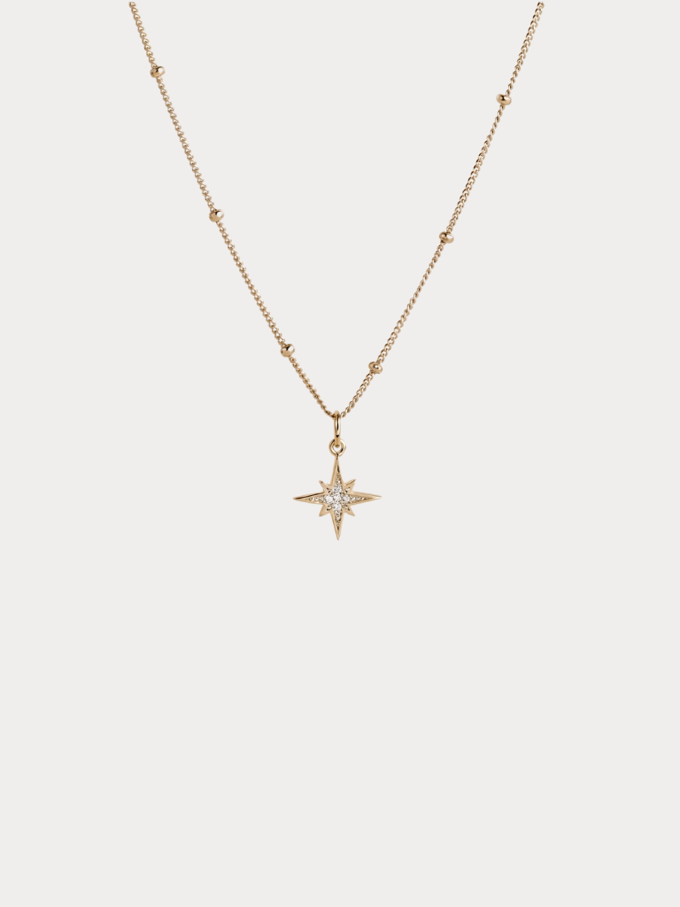PENELOPE North Star Necklace in gold, full view
