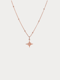 PENELOPE North Star Necklace in rose gold, full view