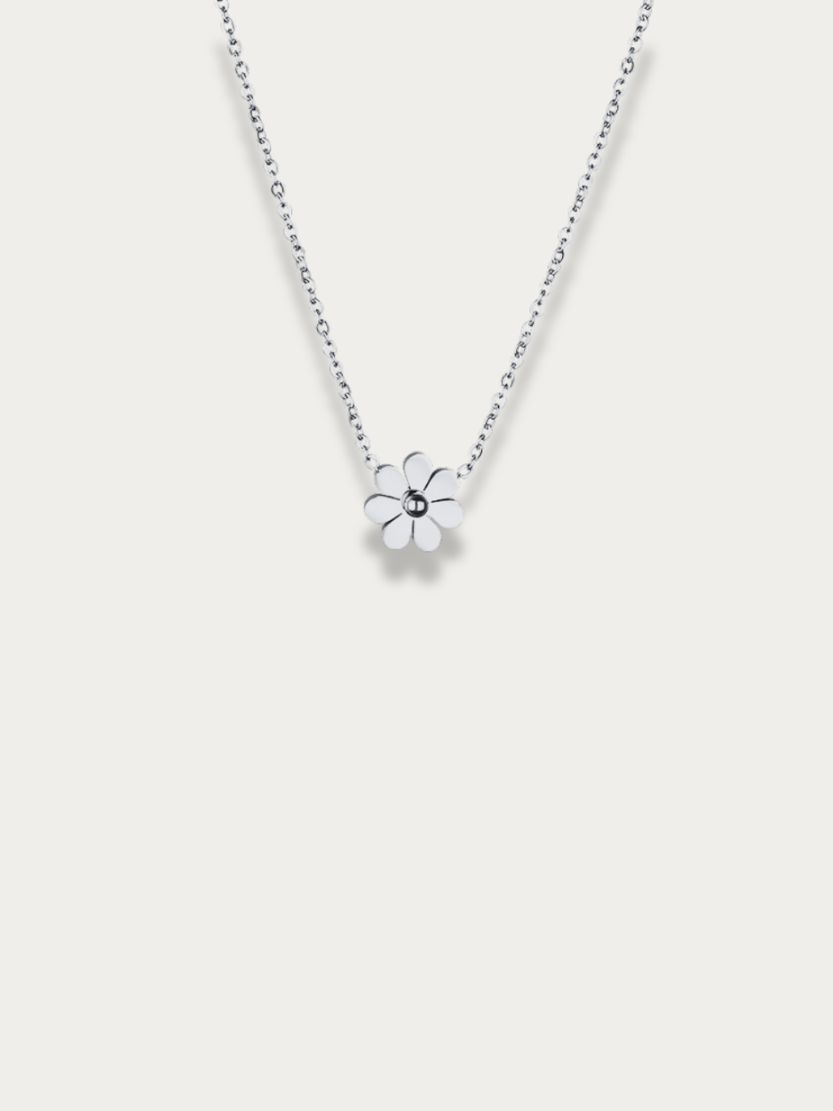 petite daisy necklace titanium malaysia minimalist floral