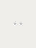 Petite Daisy Stud Earrings in silver, daisy flower silhouette